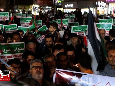 خشم مردم شهرستان قدس از جنایت های رژیم صهیونیستی